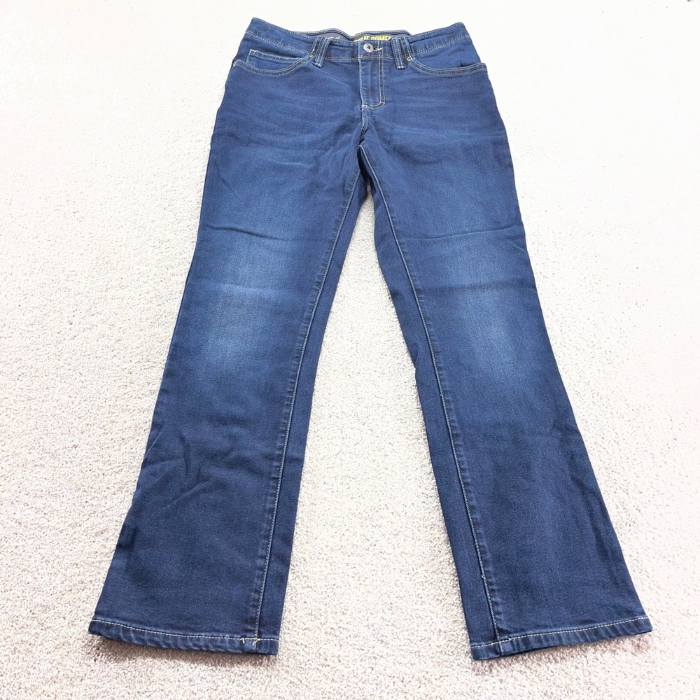 Lee X-Treme Comfort Jeans Womens 16R Dark Blue‎ Straight Leg Adjustable Waist